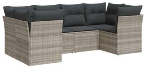 VidaXL Polyrattan Kerti Ülőgarnitúra - 6 részes, Világosszürke