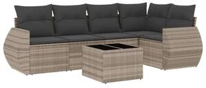 VidaXL Polyrattan Kerti Ülőgarnitúra - 6 részes, Világosszürke