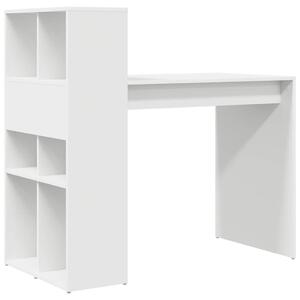 VidaXL Asztal polcokkal tárolóval Fehér 108 x 55 x 103,5 cm Faanyag
