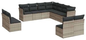 VidaXL Polyrattan Kerti Ülőgarnitúra - 11 részes - Világosszürke