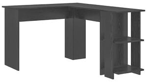 VidaXL Sarokasztal Tárolással Musta tammi 140 x 113.5 x 75 cm Faanyag