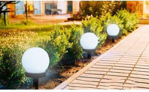 Polifach 4 LED-es kerti Napelemes Lámpa 20cm - Gömb (P-020) #szür