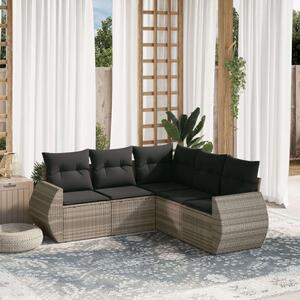 VidaXL Polyrattan Kerti Ülőgarnitúra - 5 részes - Világosszürke