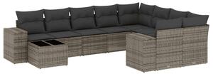 VidaXL Polyrattan Kerti Ülőgarnitúra - 10 részes - Szürke