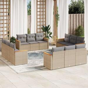 VidaXL Polyrattan Kerti Ülőgarnitúra - 12 részes, Bézs