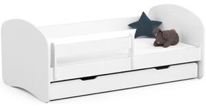 AKORD Smile 160x80 Gyerekágy Laminált Fehér Védőkorláttal