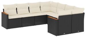 VidaXL Polyrattan Kerti Ülőgarnitúra - 8 részes - Fekete