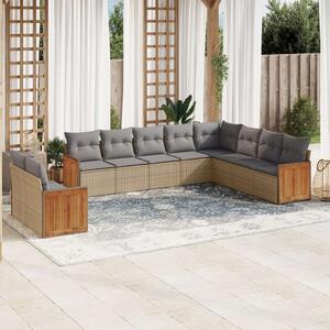 VidaXL Polyrattan Kerti Ülőgarnitúra - 10 részes - Bézs