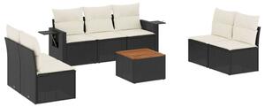 VidaXL Polyrattan Kerti Ülőgarnitúra - 8 részes - Fekete