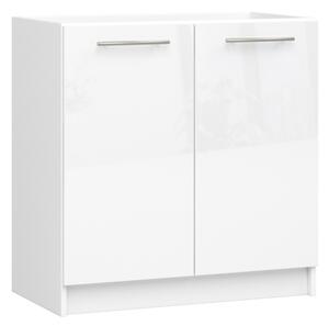 AKORD Oliwia Mosogatószekrény Magasfényű Fehér 80cm