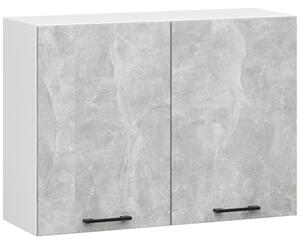 AKORD Oliwia W80 Fali Konyhaszekrény Laminált Fehér-Beton