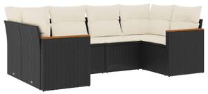 VidaXL Polyrattan Kerti Ülőgarnitúra - 6 részes - Fekete