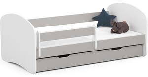 AKORD Smile 160x80 Gyerekágy Laminált Szürke Védőkorláttal