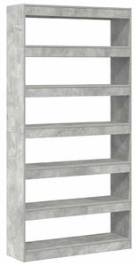 VidaXL Könyvespolc Beton Szürke 100 x 30 x 198 cm Faanyag