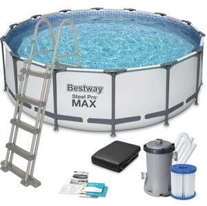 Bestway Rack 457x122cm Fémvázas medence szivattyúval és létrával (56438)