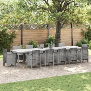 VidaXL Kerti Asztal Világosszürke 400 x 100 x 73 cm polirattan