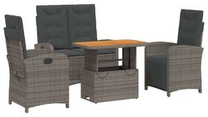 VidaXL Polyrattan Kerti Étkezőgarnitúra - 4 Fős