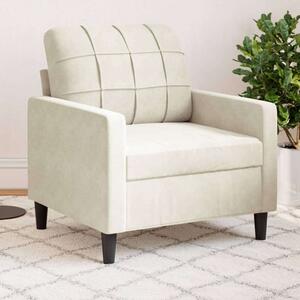 VidaXL Krémszínű Bársony Fotel - 60 cm