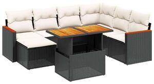 VidaXL Polyrattan Kerti Ülőgarnitúra - 8 részes - Fekete