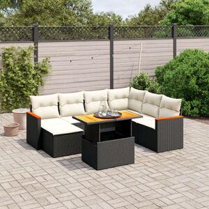 VidaXL Polyrattan Kerti Ülőgarnitúra - 8 részes - Fekete