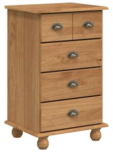 VidaXL Fiókos Szekrény ASKIM Barna 45.8 x 40 x 79 cm Tömör fenyőfa
