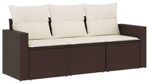 VidaXL 3 részes Polyrattan Kerti Ülőgarnitúra - Barna