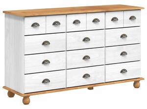 VidaXL Fiókos Szekrény fiókkal Fehér 79 x 40 x 133.5 cm Tömör fenyőfa