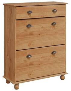 VidaXL Cipőszekrény fiókkal Barna 85 x 35 x 108 cm Tömör fenyőfa