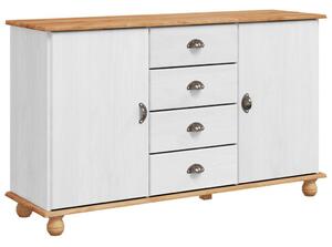 VidaXL Széf fiókkal Fehér 133.5 x 40 x 79 cm Tömör fenyőfa