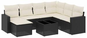 VidaXL Polyrattan Kerti Ülőgarnitúra - 8 részes - Fekete