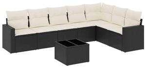 VidaXL Polyrattan Kerti Ülőgarnitúra - 8 részes - Fekete