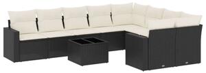 VidaXL Polyrattan Kerti Ülőgarnitúra - 10 részes - Fekete