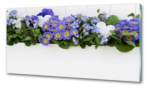 Konyhai hátfalpanel Kék virágok