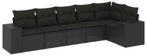 VidaXL Polyrattan Kerti Ülőgarnitúra - Fekete - 6 részes