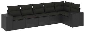 VidaXL Polyrattan Kerti Ülőgarnitúra - Fekete - 6 részes