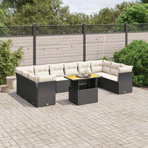 VidaXL Polyrattan Kerti Ülőgarnitúra - 11 részes - Fekete