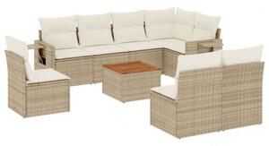 VidaXL Polyrattan Kerti Ülőgarnitúra - 9 részes - Bézs