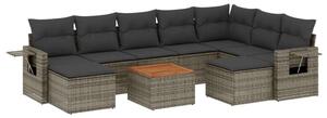 VidaXL Polyrattan Kerti Ülőgarnitúra - 10 részes - Szürke