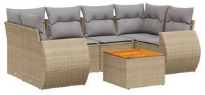 VidaXL Polyrattan Kerti Ülőgarnitúra - 7 részes - Bézs