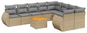 VidaXL Polyrattan Kerti Ülőgarnitúra - Bézs - 10 részes