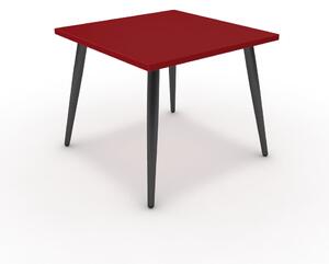 Dohányzóasztal - Manu fekete lábbal - Chilli piros 50x50