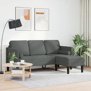 VidaXL Kanapé Szett Sötétszürke 173 x 131 x 67 cm szövet