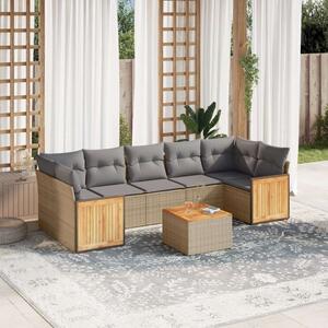 VidaXL Polyrattan Kerti Ülőgarnitúra - 8 részes - Bézs