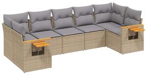 VidaXL Polyrattan Kerti Ülőgarnitúra - 7 részes - Bézs