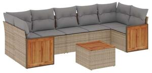VidaXL Polyrattan Kerti Ülőgarnitúra - 8 részes - Bézs