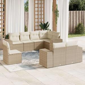 VidaXL Polyrattan Kerti Ülőgarnitúra - 8 részes - Bézs