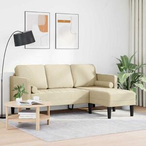 VidaXL Kanapé Szett Krémszínű 173 x 131 x 67 cm szövet