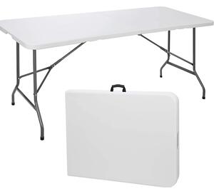 Összecsukható kemping asztal, kerti asztal 152x70x74cm fehér (KL-Z152A)