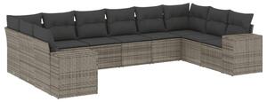 VidaXL Polyrattan Kerti Ülőgarnitúra - 10 részes - Szürke