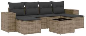 VidaXL Polyrattan Kerti Ülőgarnitúra - 7 részes - Szürke